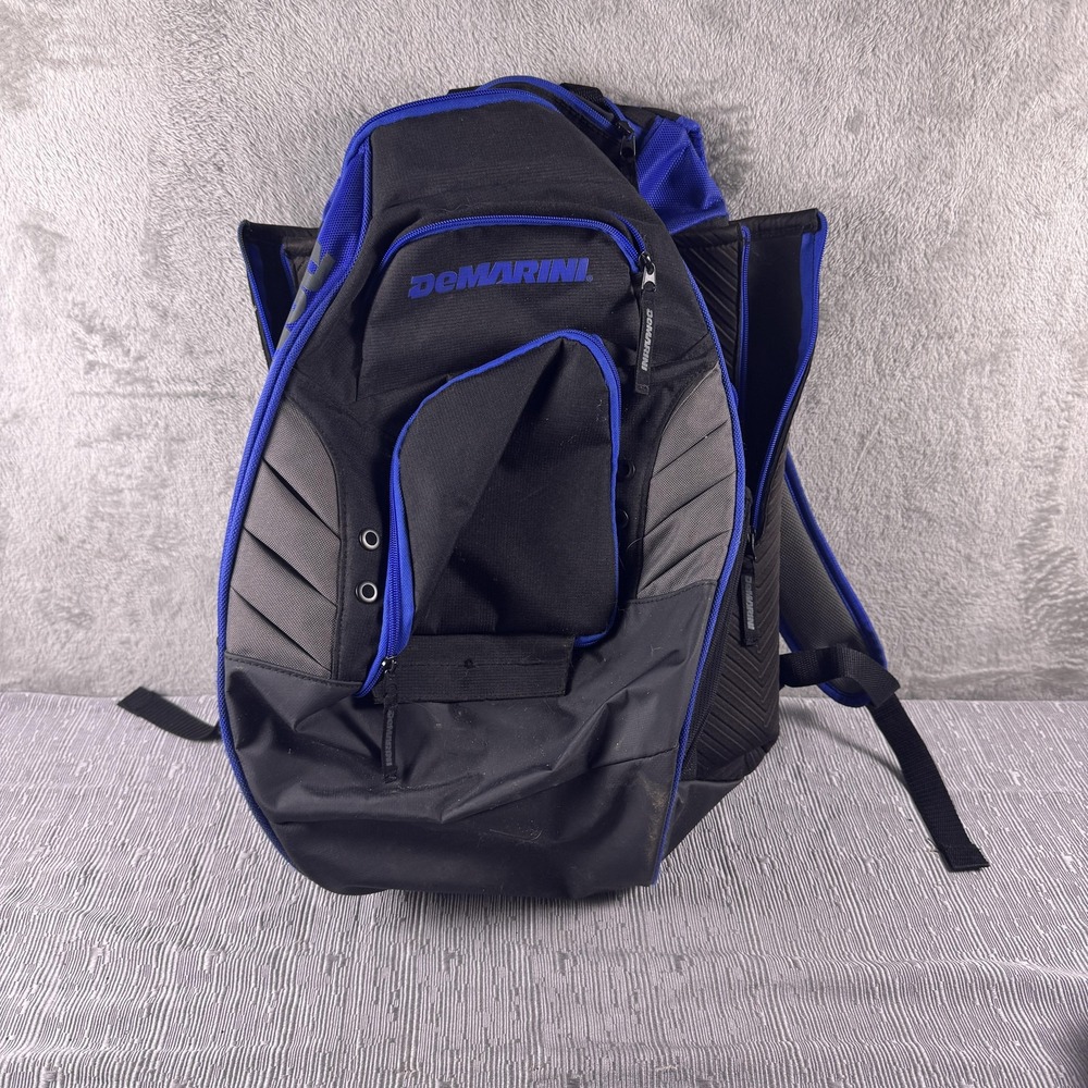 DeMarini Baseball Softball Batpack Backpack Equipment Bat Bag Black Blue Gear